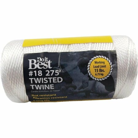 ALL-SOURCE #18 x 275 Ft. White Nylon Twisted Twine 338637